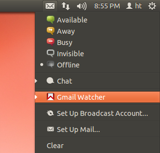 Indicador de mensagens do Ubuntu
