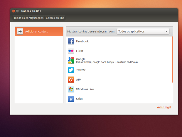 Contas Online no Ubuntu